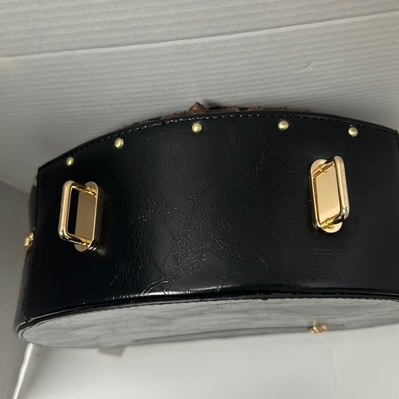 BLACK Real Working Clock Handbag NEW - Picture 5 of 12